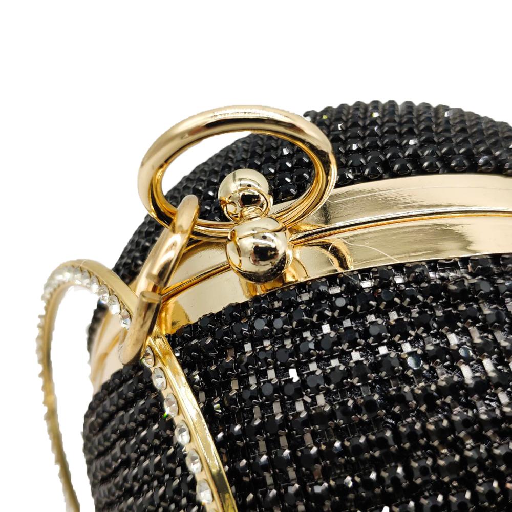 black ball clutch bag